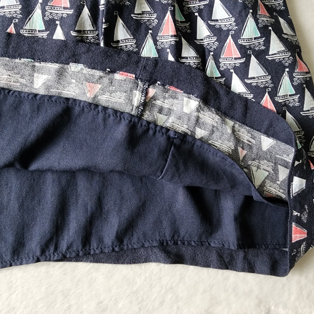 Promod Sail Boat Skirt Womens Medium Boating Yacht Ocean Pleated Skater‎ Casual - Picture 9 of 13